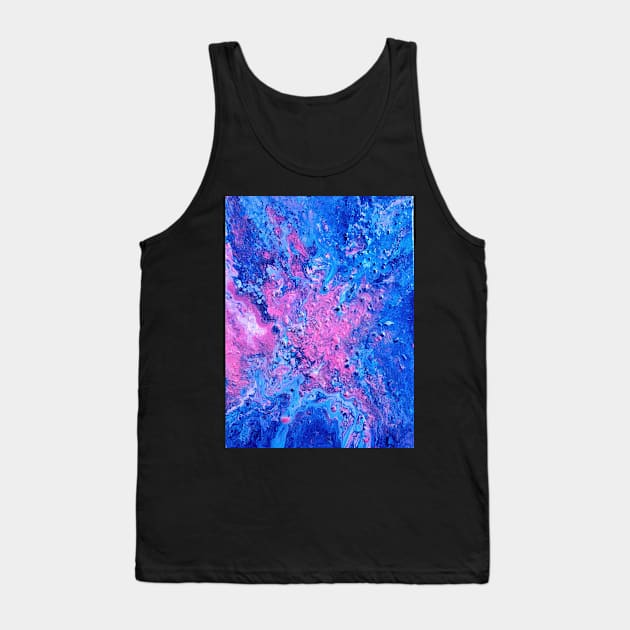 Blueberry Blitz Acrylic Pour - Fluid Painting Tank Top by dnacademic